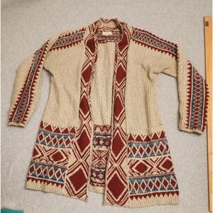 Soft Surroundings Sweater Womens XS/S Aztec Southwestern Open Front‎ 7WD5513
